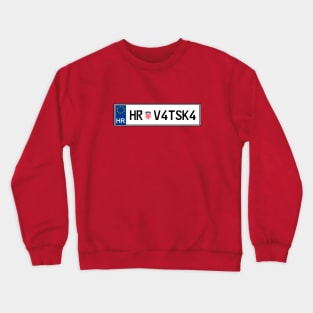 Croatia car license plate Crewneck Sweatshirt